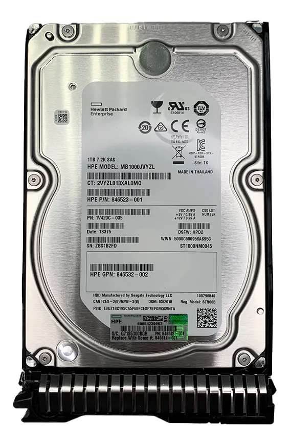 HD 1TB 7.2k 3.5Inch SAS 12Gbps SC Midline HPE - HP